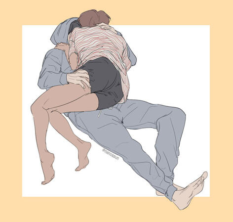 Flat color full body couple